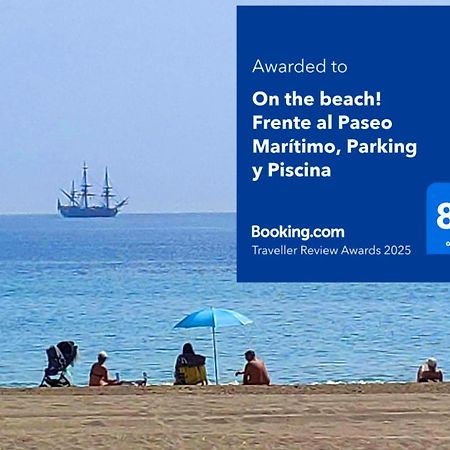 On The Beach! Frente Al Paseo Maritimo, Parking Y Piscina Malaga Luaran gambar