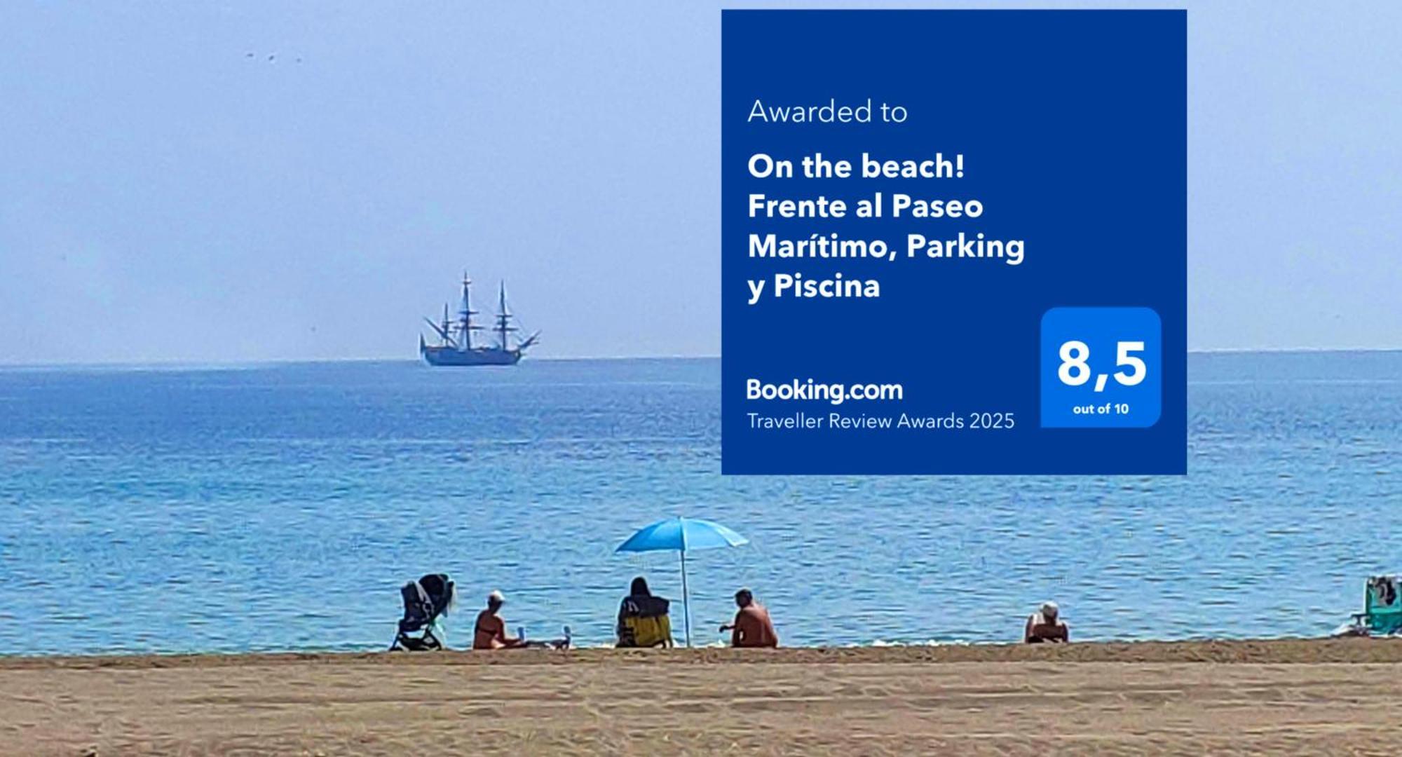 On The Beach! Frente Al Paseo Maritimo, Parking Y Piscina Malaga Luaran gambar